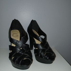 Guess Women's Black Strappy Heels